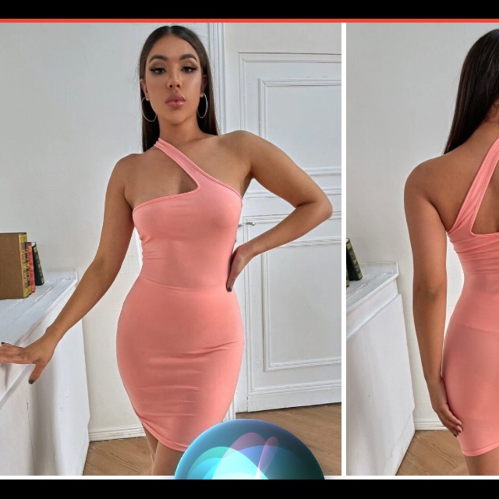 Coral One Shoulder Dress